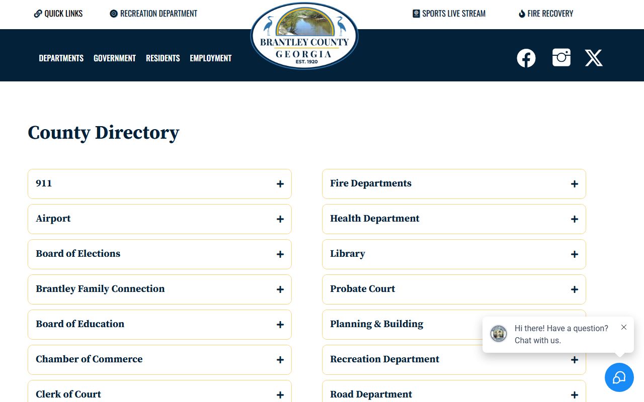 Brantley County Court records county government directory