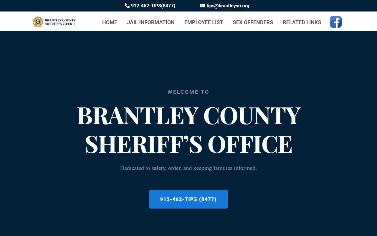Brantley County inmate search sheriff office homepage