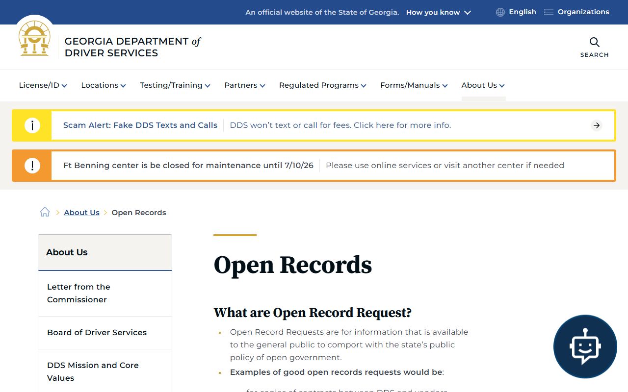 Brantley County marriage and divorce records Georgia DDS open records instructions caveat