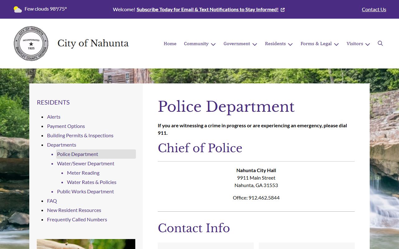 Brantley County warrant records Nahunta Police Department